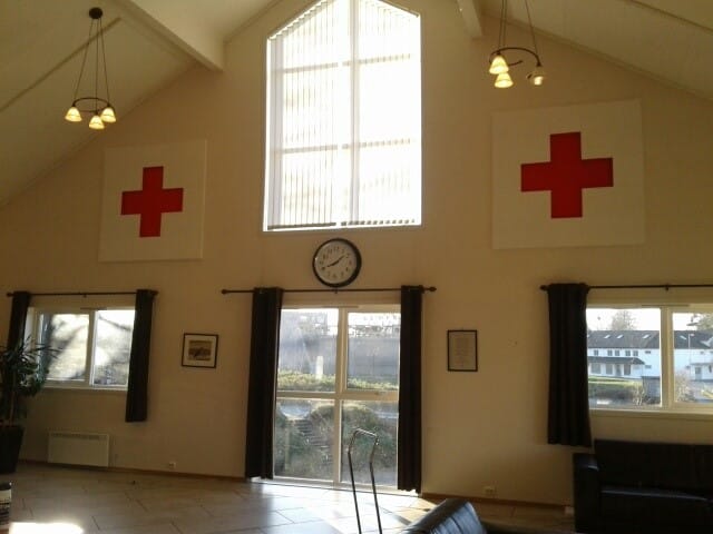 Sound-damping discs with decor at Kverneland Red Cross