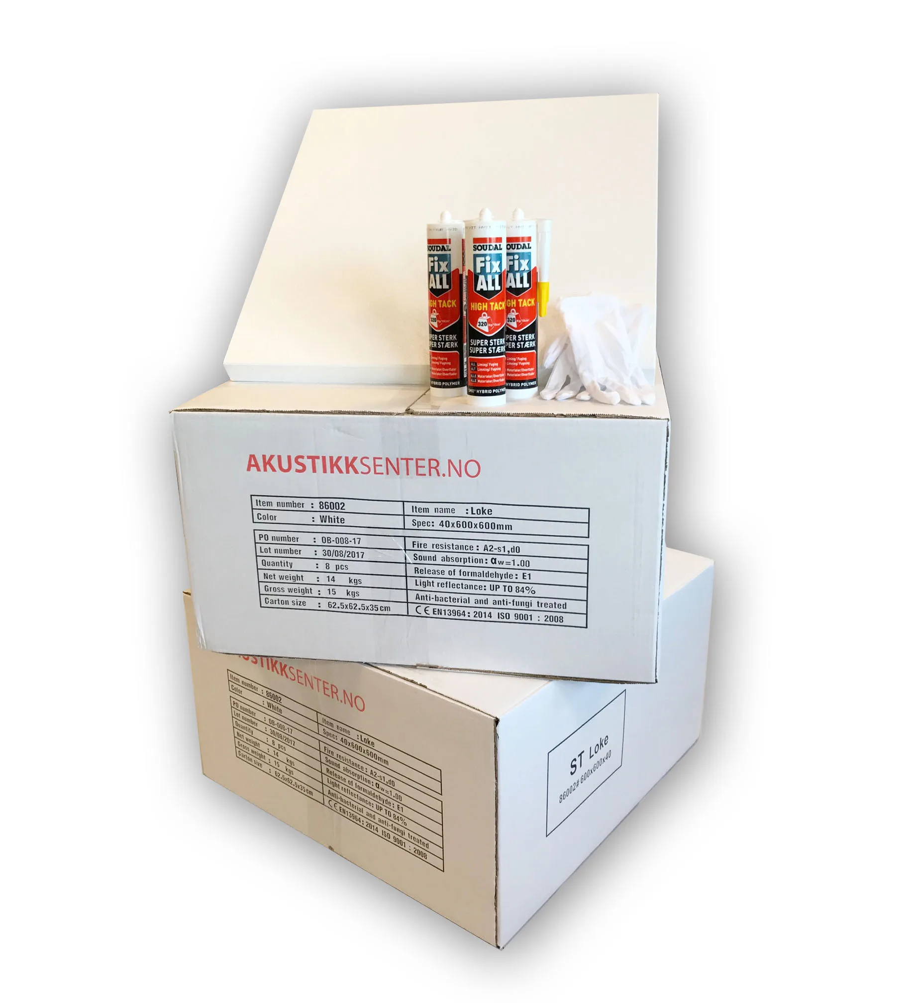 Startpakke til tak eller vegg. Loke™ 40 lyddempende plate