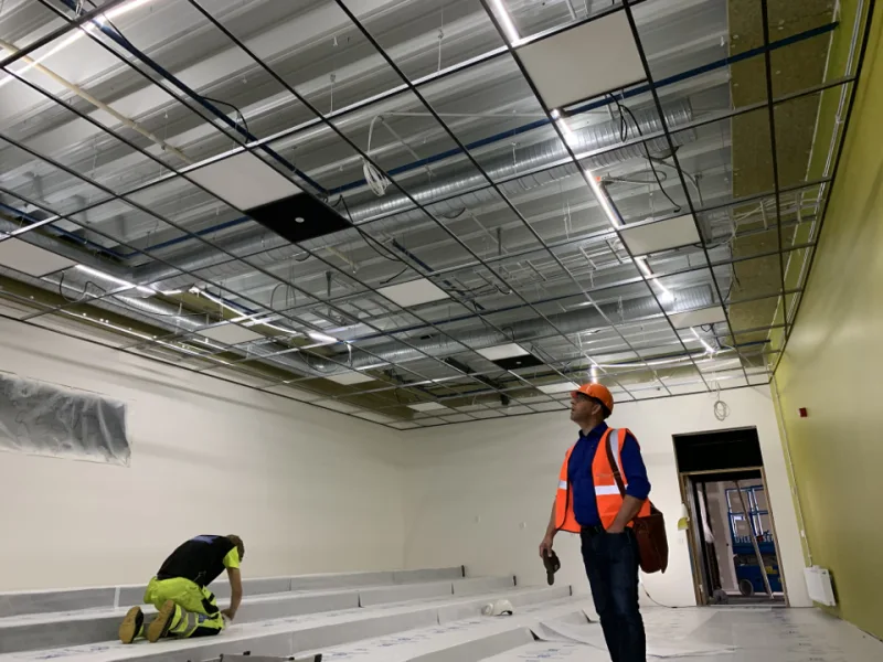 Complete T-24 ceiling system WITHOUT ceiling panels